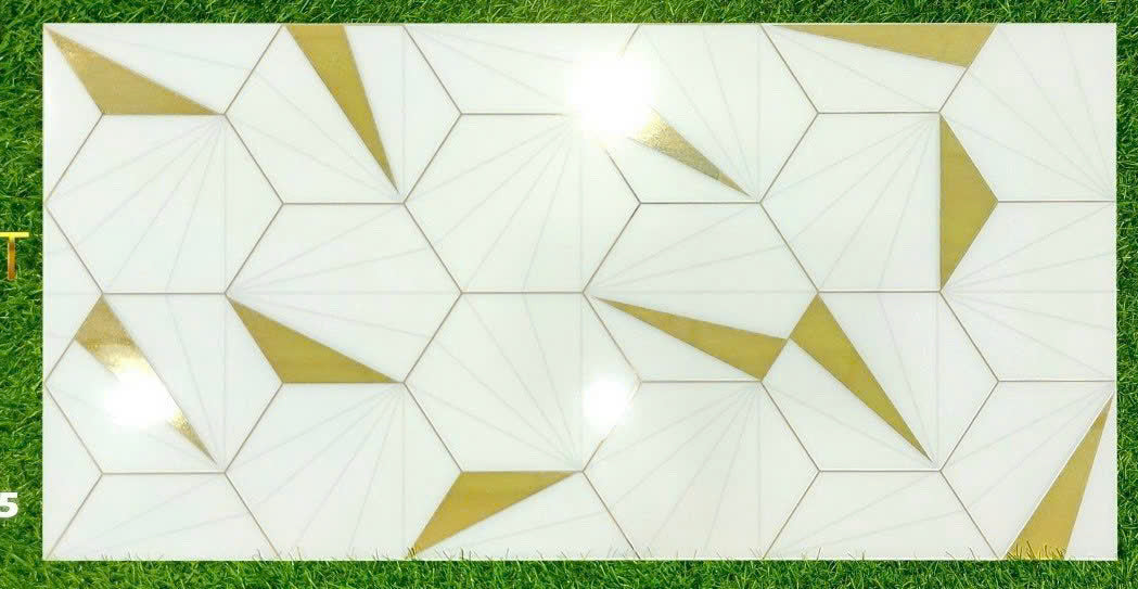 Gạch 30x60 lục giác nhấn điểm vàng – Daisan Store