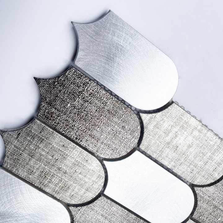 FEA2206 Gạch ốp tường phòng tắm bằng kim loại màu nâu hình lông vũ hiện đại, thiết kế đồ họa tùy chỉnh - Daisan Store