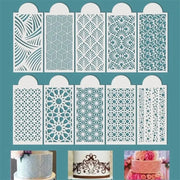 Fondant Cake Mesh Stamps Stencils Embossing for Decorating Tool Plastic Spray Mold Cake Lace Border Painting Wedding Party Decor - Daisan Store