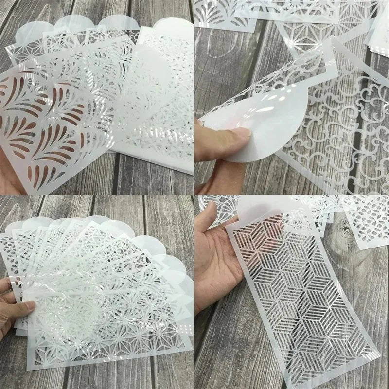 Fondant Cake Mesh Stamps Stencils Embossing for Decorating Tool Plastic Spray Mold Cake Lace Border Painting Wedding Party Decor - Daisan Store