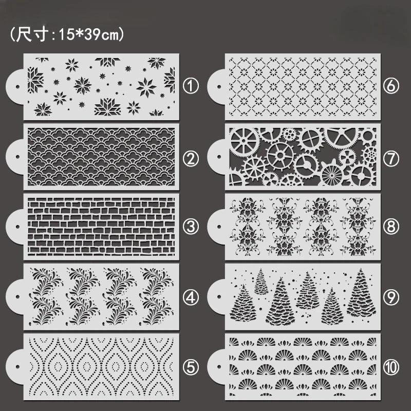 Fondant Cake Mesh Stamps Stencils Embossing for Decorating Tool Plastic Spray Mold Cake Lace Border Painting Wedding Party Decor - Daisan Store