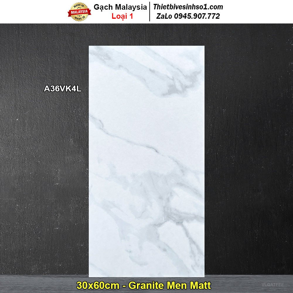 Gạch 30x60 Malaysia A36VK4L Trắng Khói - Daisan Store