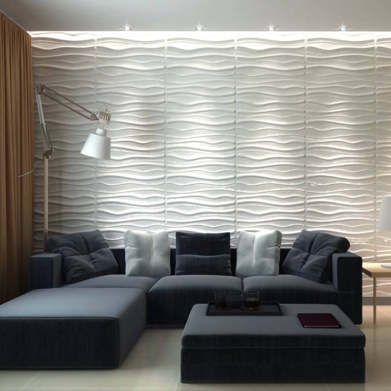 Gạch 3d ốp tường trang trí chống thấm màu trắng - Daisan Store