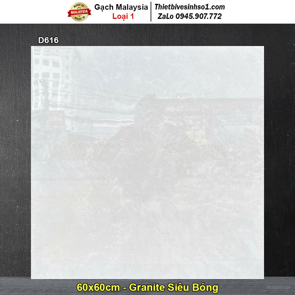 Gạch 60x60 Malaysia D616 Đá Sáng - Daisan Store