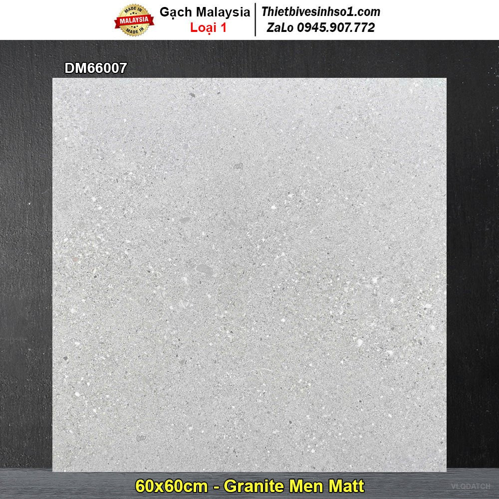 Gạch 60x60 Malaysia DM66007 Terrazzo Xám - Daisan Store