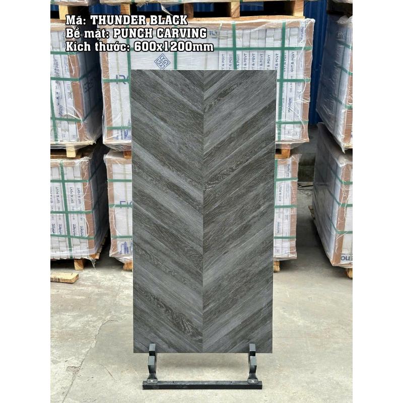 Gạch Ấn Độ KT 600x1200mm Thunder Black - Daisan Store