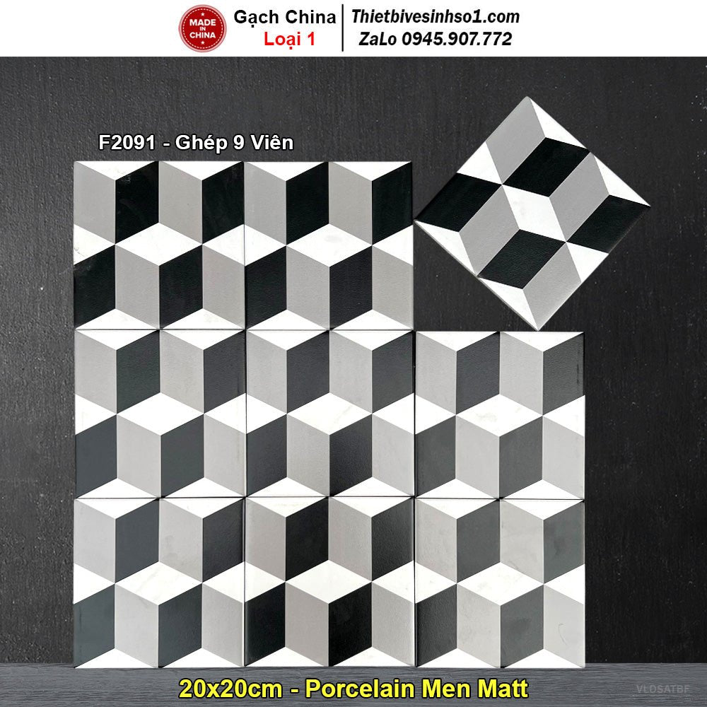 Gạch Bông 20x20 Trung Quốc F2091 - Daisan Store