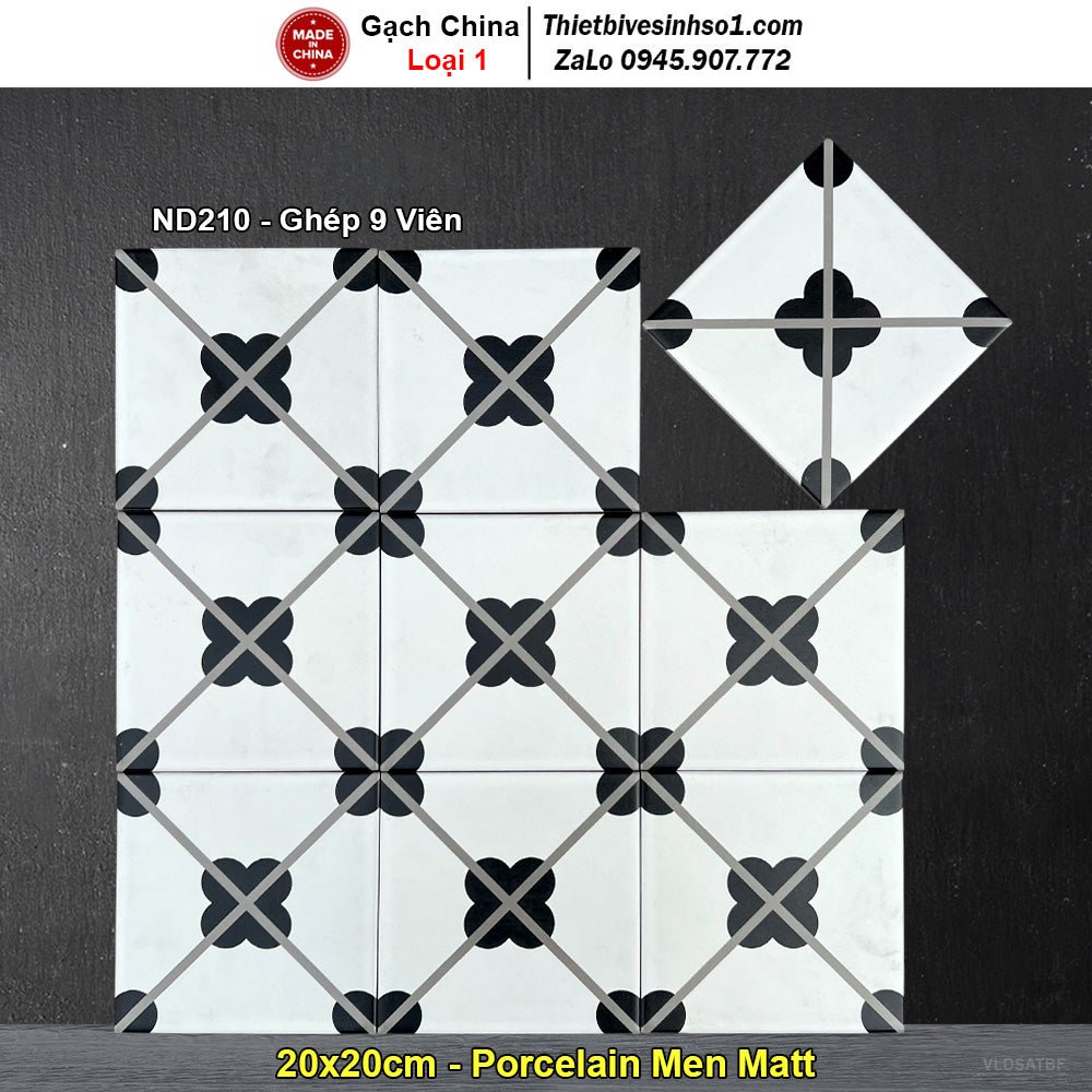 Gạch Bông 20x20 Trung Quốc ND210 - Daisan Store