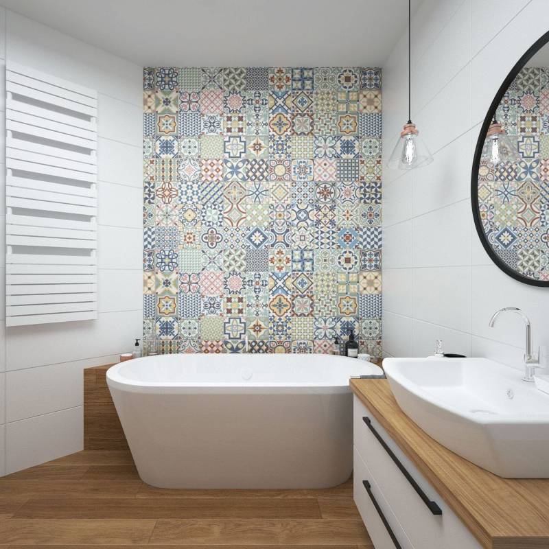 Gạch Bông Mix KT 200x200mm mã DC22 (BD trắng) - Daisan Store