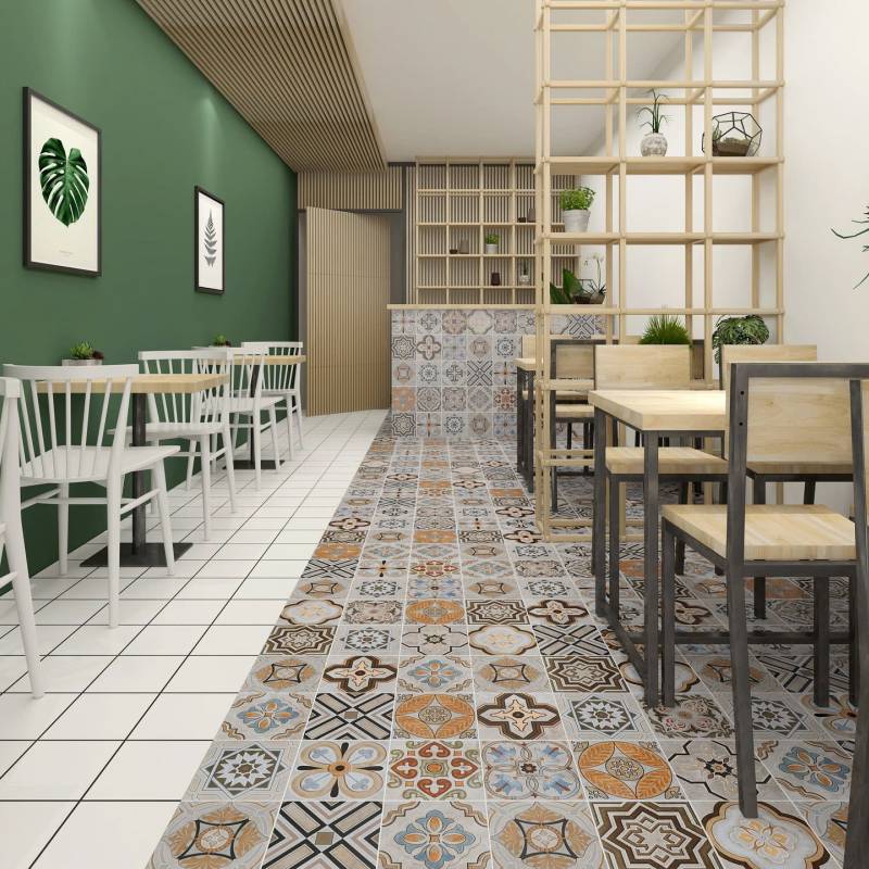 Gạch Bông Mix KT 200x200mm mã DC36 (BD trắng) - Daisan Store