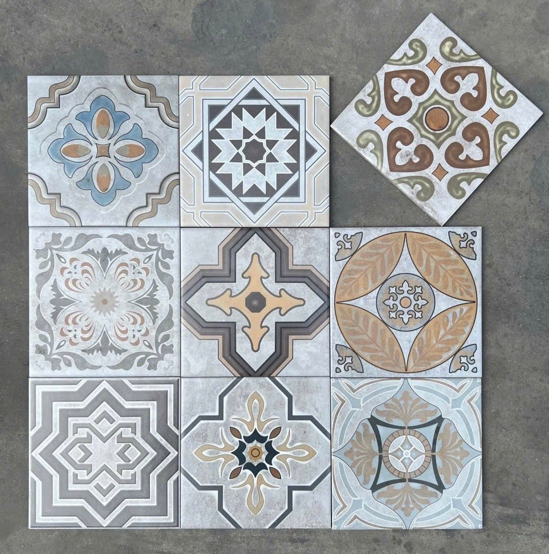 Gạch Bông Mix KT 200x200mm mã DC36 (BD trắng) - Daisan Store