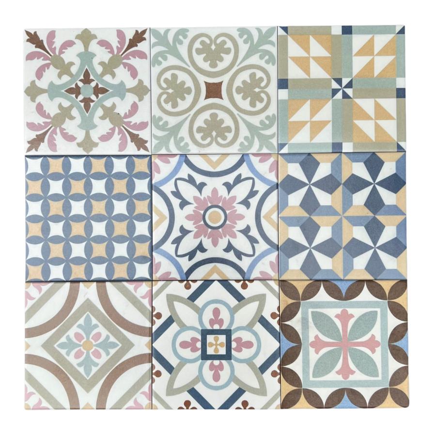 Gạch Bông Trung Quốc, xương porcelain, KT 200x200, DC22 (1 hộp/25 viên/1m2) - Daisan Store