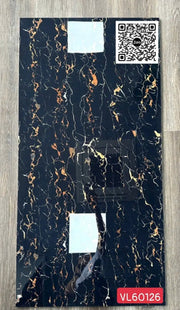 Gạch Đá 60x120 Ốp Lát Giá Rẻ đen vân cam VL60126 - Daisan Store