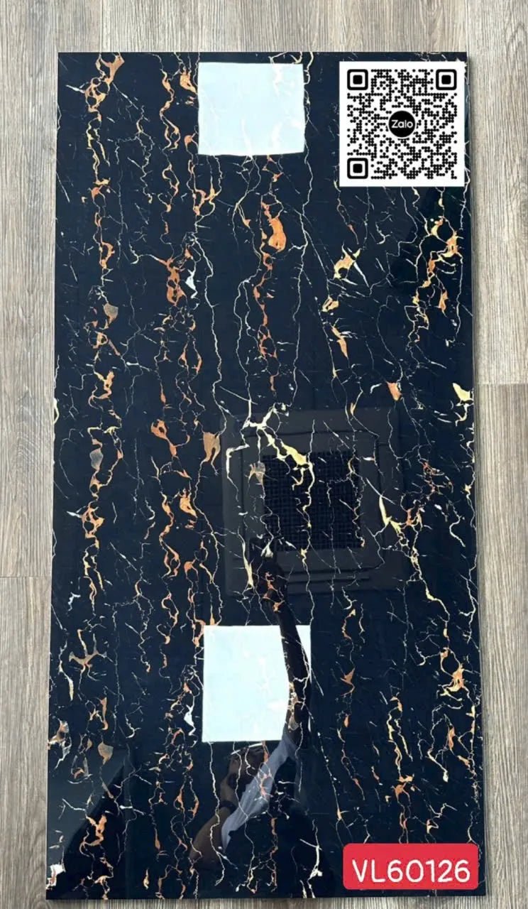 Gạch Đá 60x120 Ốp Lát Giá Rẻ đen vân cam VL60126 - Daisan Store