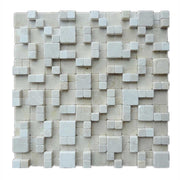 Gạch đá màu be Tây Ban Nha, gạch mosaic vuông trang trí phòng tắm, sàn mosaic đang bán, nền mosaic nội thất - Daisan Store