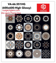 Gạch Đá Ốp Lát 60x60 Cao Cấp Ấn Độ decor màu đen VA - 66.551HG - Daisan Store