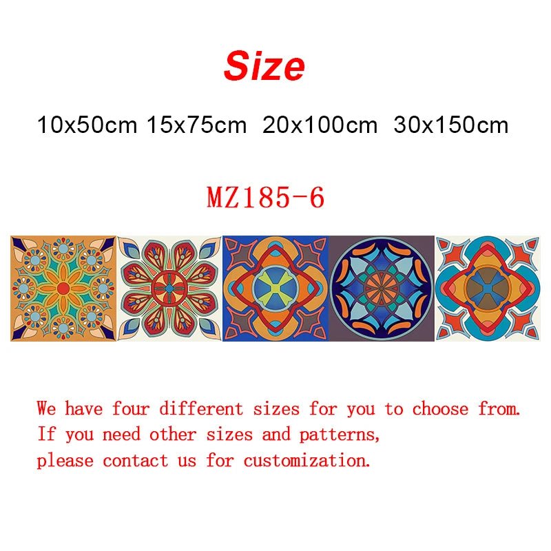 Gạch Dán Trang Trí Mandala Đa Màu Sọc Dán Tường Chống Thấm - Daisan Store