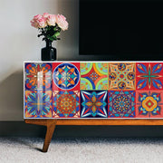 Gạch Dán Trang Trí Mandala Đa Màu Sọc Dán Tường Chống Thấm - Daisan Store