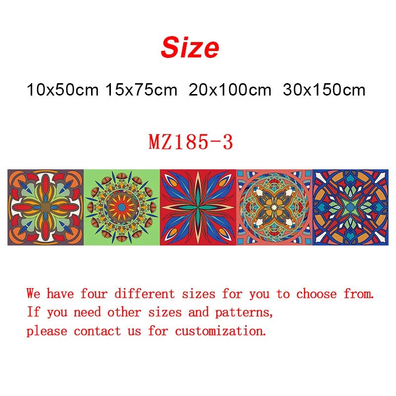 Gạch Dán Trang Trí Mandala Đa Màu Sọc Dán Tường Chống Thấm - Daisan Store