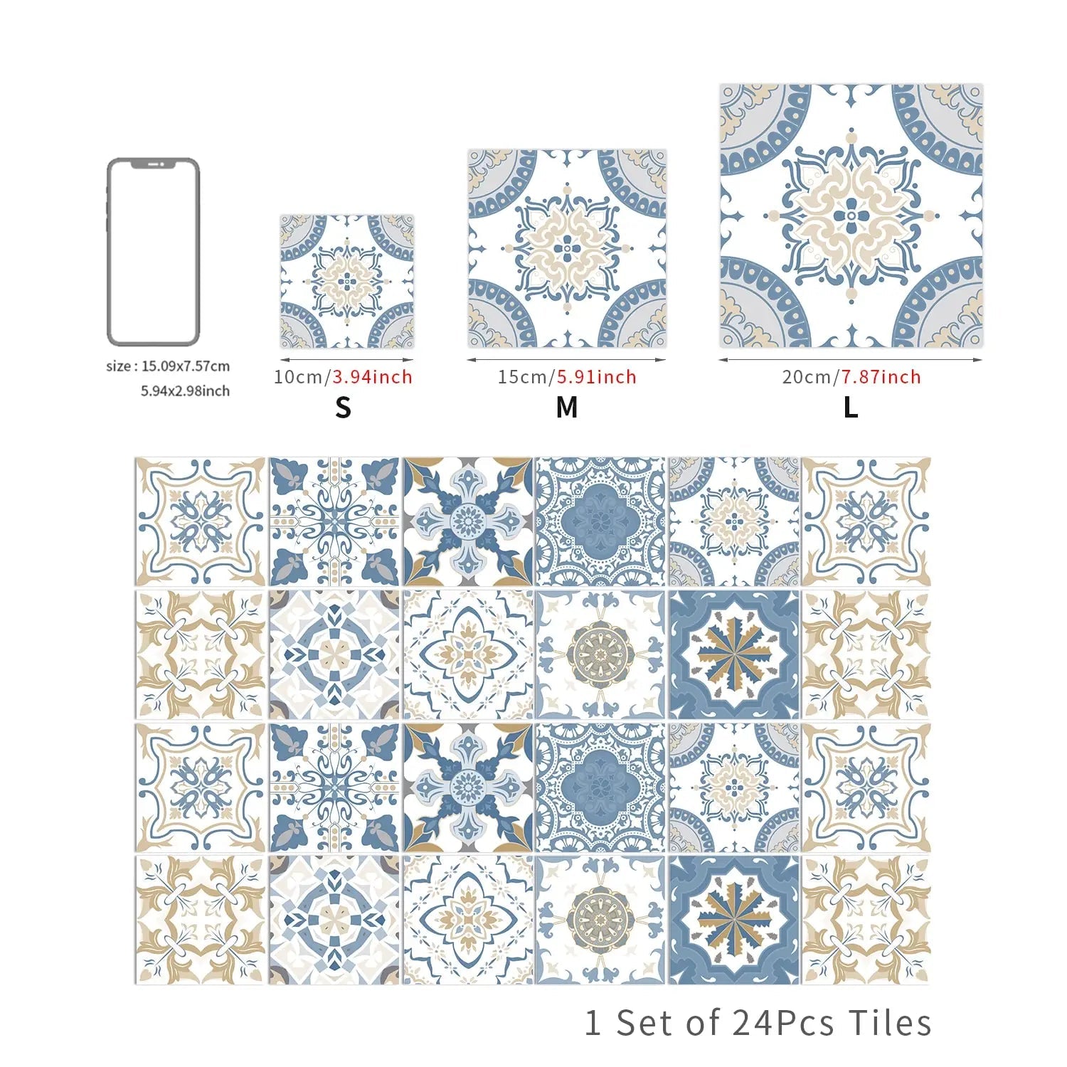 Gạch Dán Tường Màu Sáng 24 Miếng Dán Bếp Tắm Chống Thấm - Daisan Store