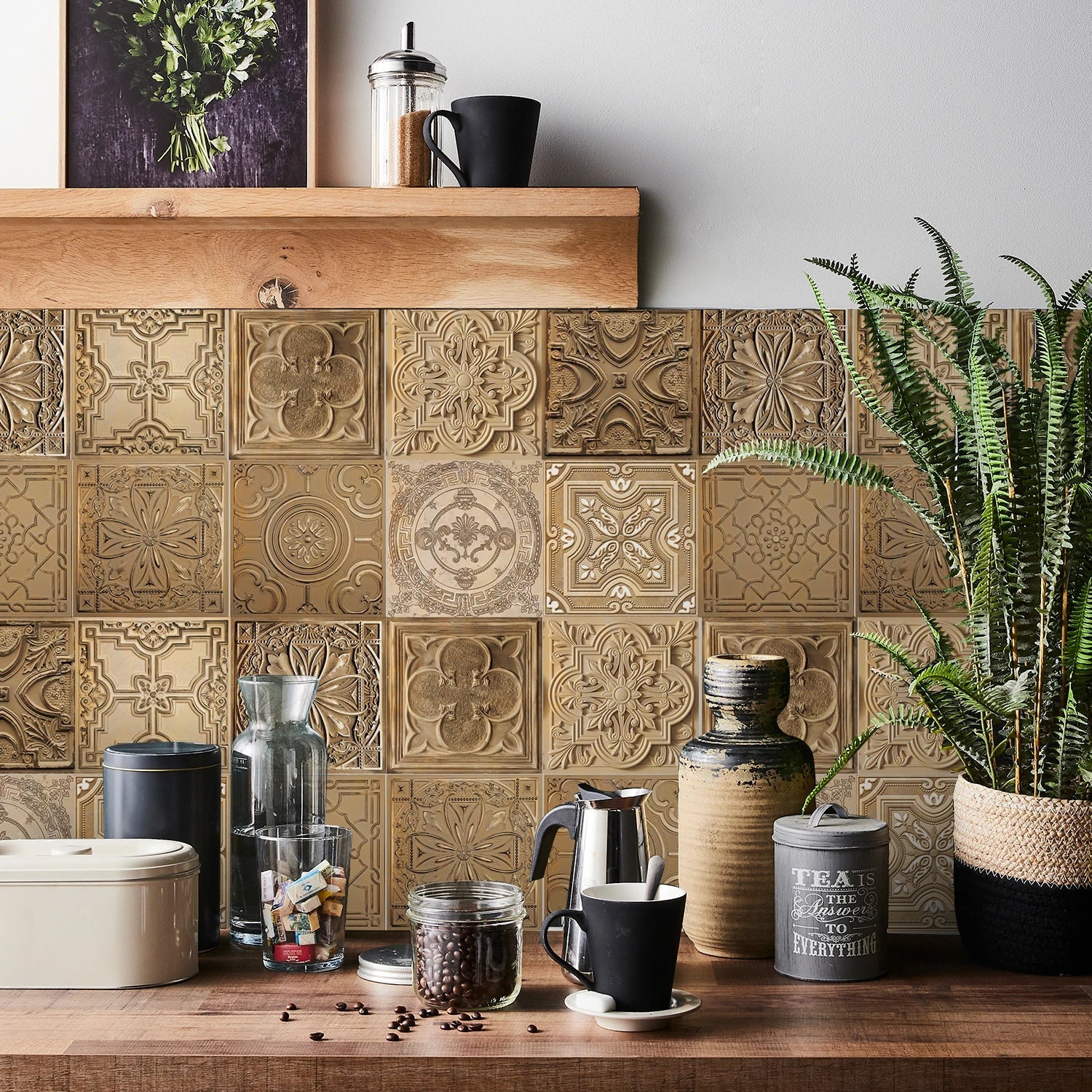 Gạch Dán Tường Màu Sáng 24 Miếng Dán Bếp Tắm Chống Thấm - Daisan Store