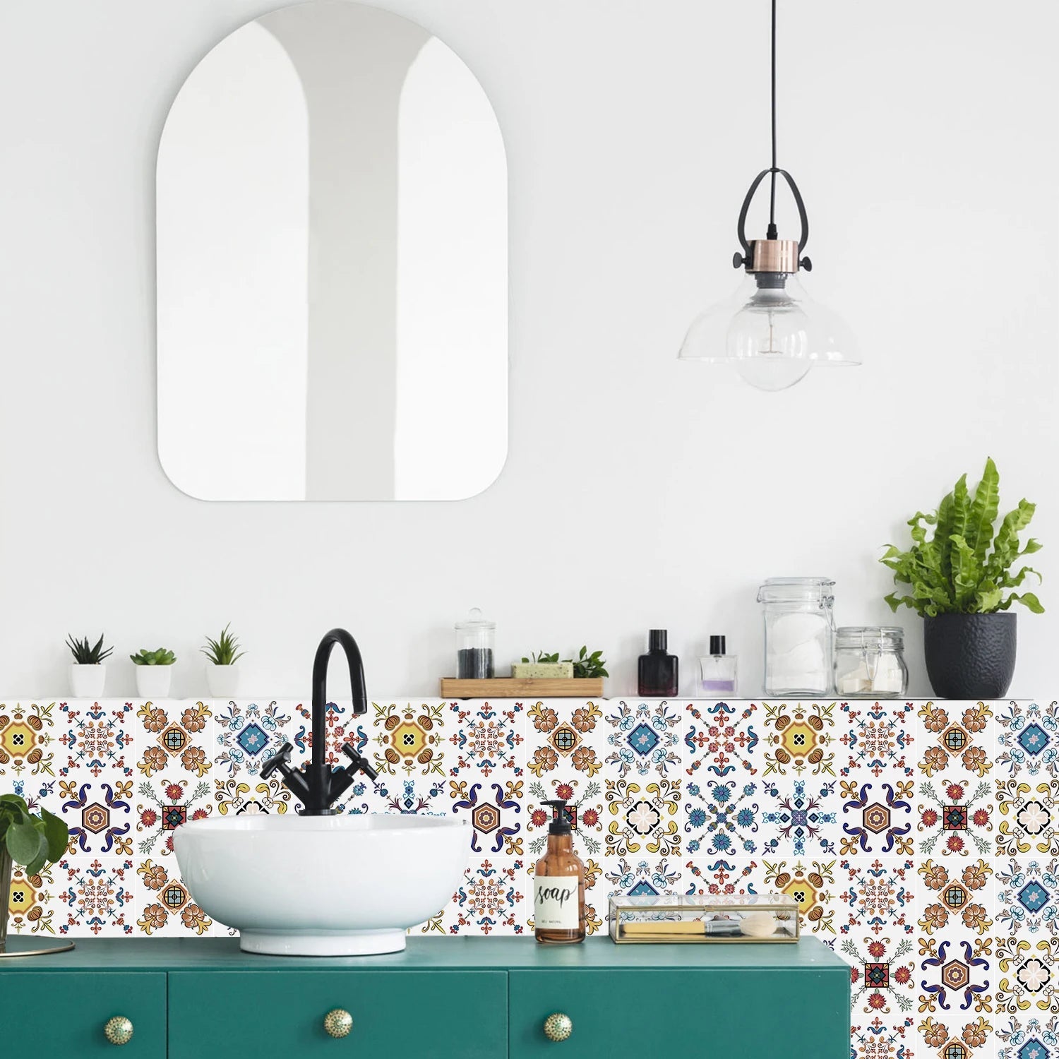 Gạch Dán Tường Màu Sáng 24 Miếng Dán Bếp Tắm Chống Thấm - Daisan Store