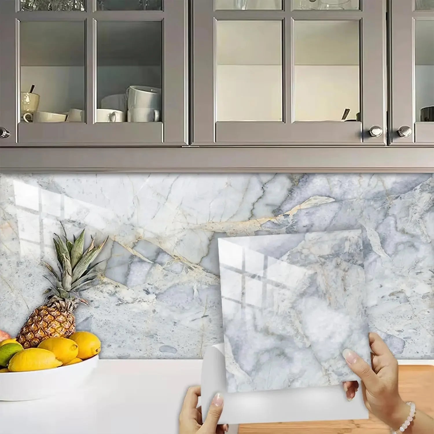 Gạch Dán Tường PVC Chống Thấm Marble 50 Miếng - Daisan Store
