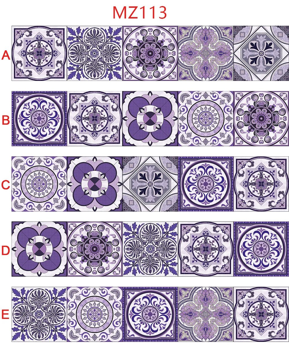 Gạch Dán Tường Sọc Tím Retro Dán Dính Nước Bếp Cầu Thang - Daisan Store