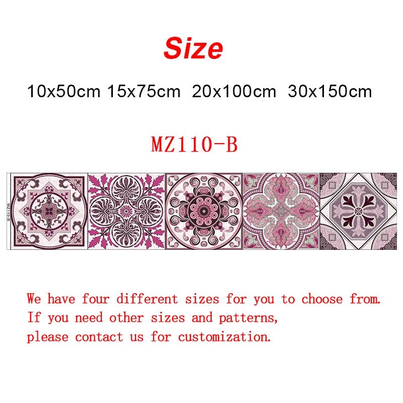 Gạch Dán Tường Sọc Tím Retro Dán Dính Nước Bếp Cầu Thang - Daisan Store