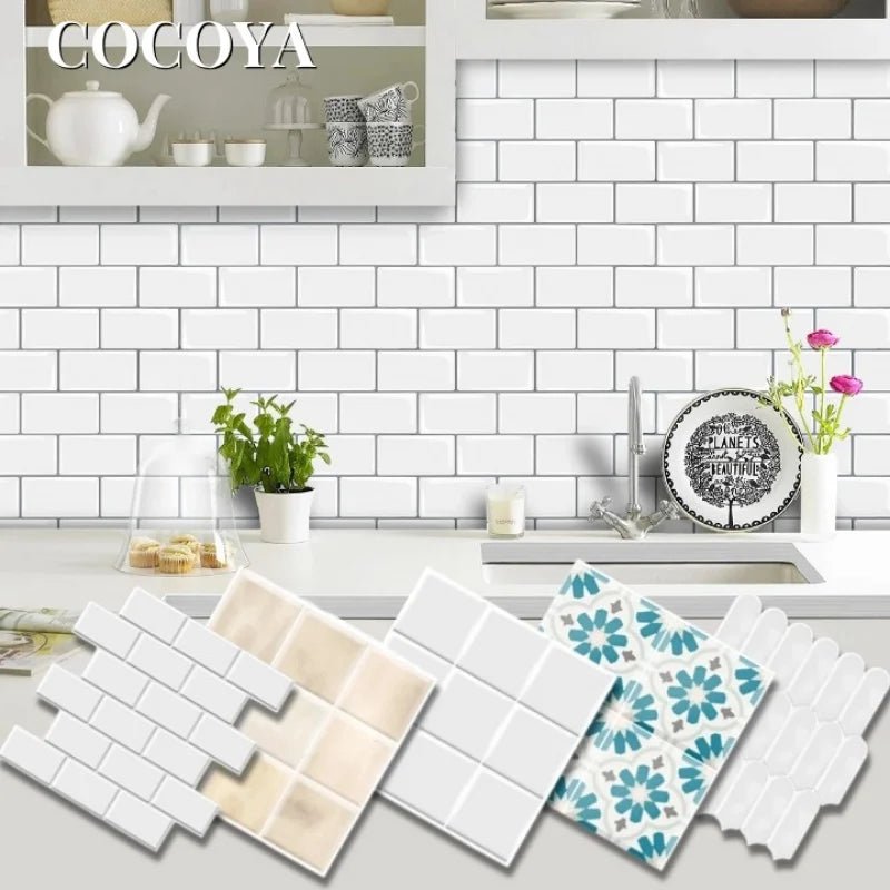 Gach Gia 3D Dan Tuong Trang Self Adhesive Chong Tham Bep - Daisan Store