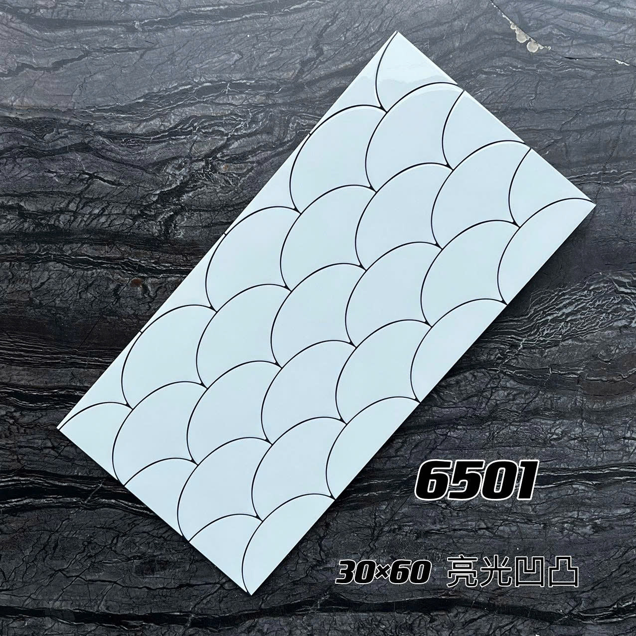 Gạch giả vảy cá trắng bóng 300x600mm (6501) - Daisan Store