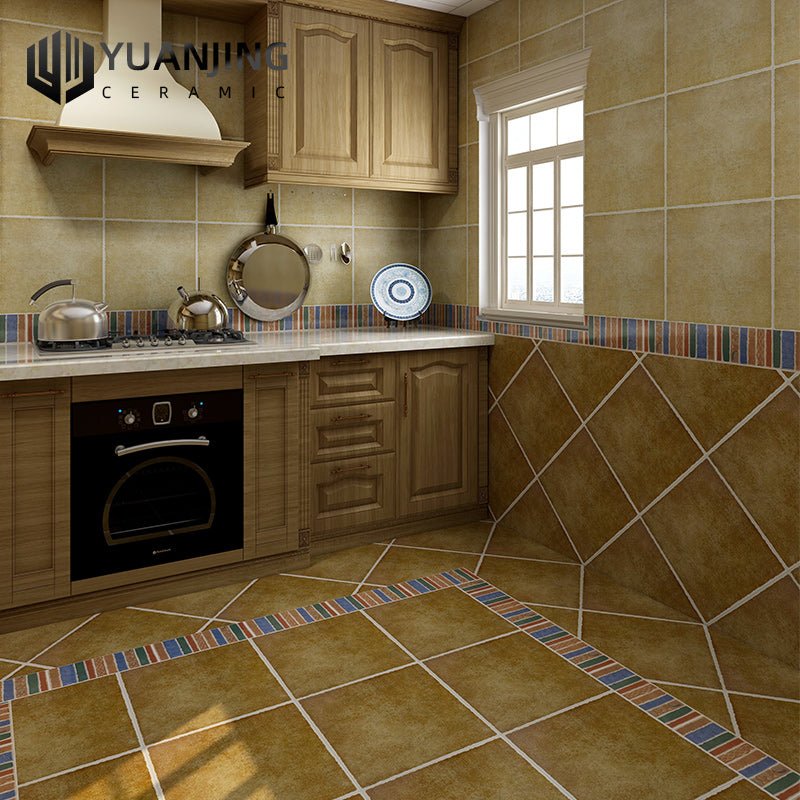 Gạch gốm lát nền và ốp tường sân vườn, nhà bếp phong cách Mỹ cổ điển, sang trọng, chống trơn, 400*400mm - Daisan Store