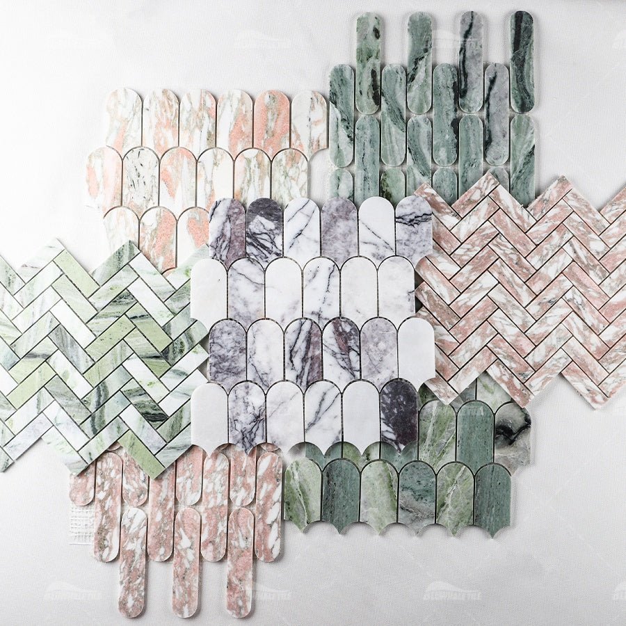 Gạch hồ bơi đá tự nhiên kiểu xương cá, giá nhà máy, nhà cung cấp gạch Bluwhale - Daisan Store