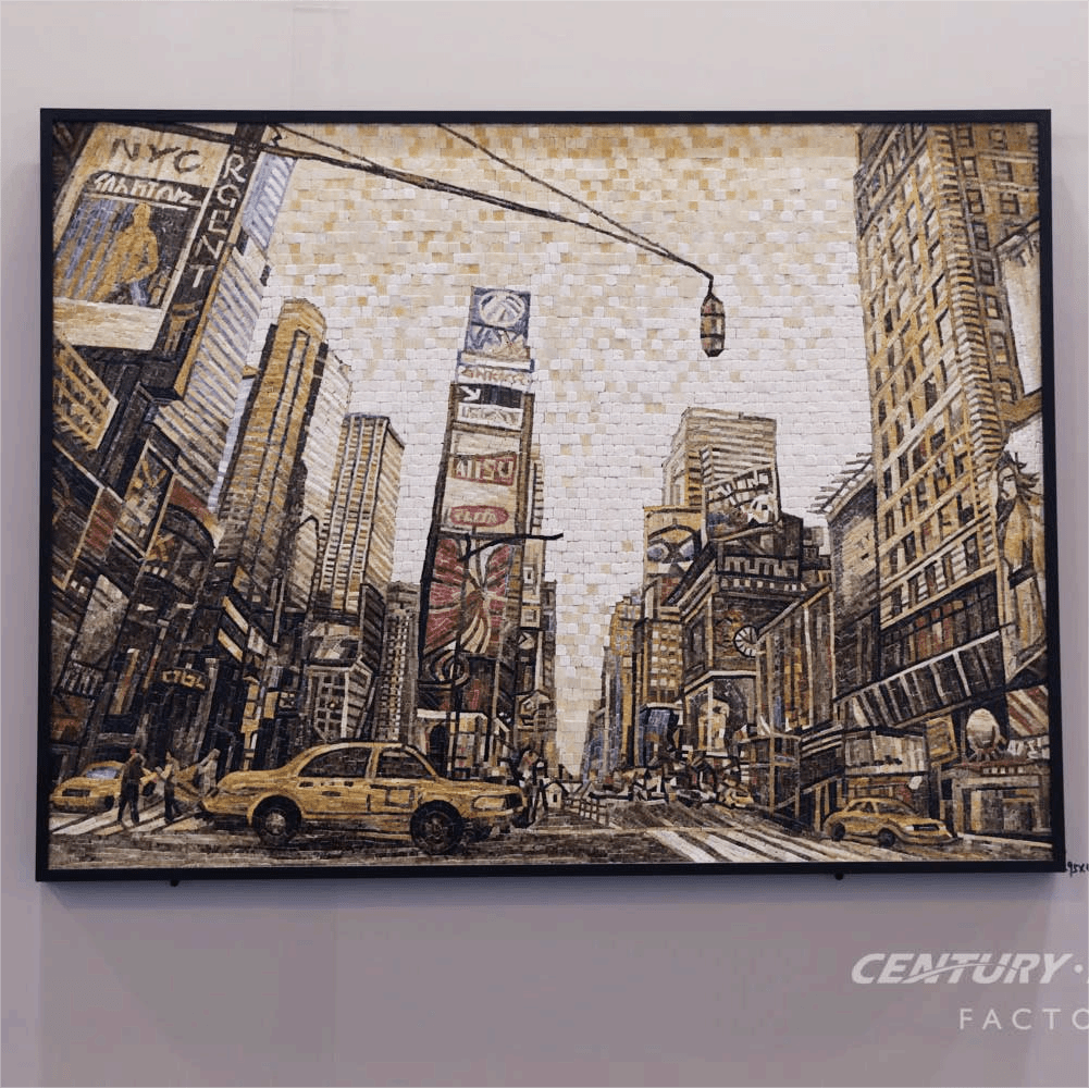 Gạch Khảm Đá Và Cỏ Thủ Công Trang Trí Tường Phòng Khách - Daisan Store