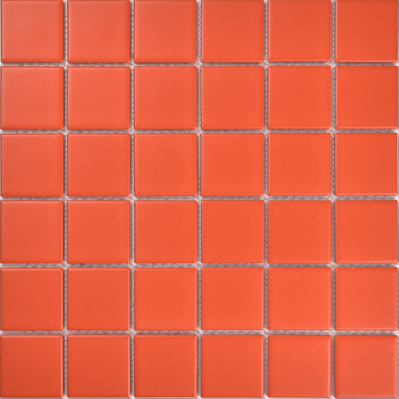 Gạch khảm gốm màu cam hiện đại 48x48mm, chống khuẩn, chịu lửa - Daisan Store