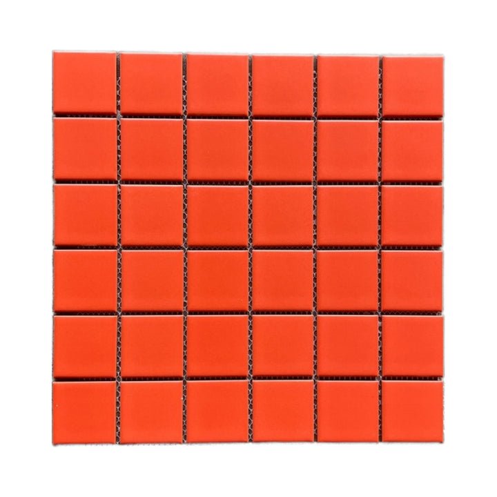 Gạch khảm gốm màu cam hiện đại 48x48mm, chống khuẩn, chịu lửa - Daisan Store
