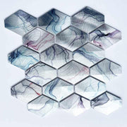 Gạch khảm kim loại hình lục giác 3D dài tùy chỉnh hiện đại năm 2024 dùng để trang trí tường phòng tắm - Daisan Store