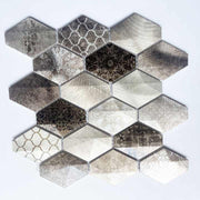 Gạch khảm kim loại hình lục giác 3D dài tùy chỉnh thiết kế mới năm 2024 hiện đại cho trang trí tường phòng tắm nội thất - Daisan Store