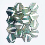 Gạch khảm lục giác màu xanh lá cây phong cách hiện đại cho nhà bếp, phòng khách, phòng tắm, trang trí tường nội thất, giải pháp thiết kế đồ họa có sẵn - Daisan Store