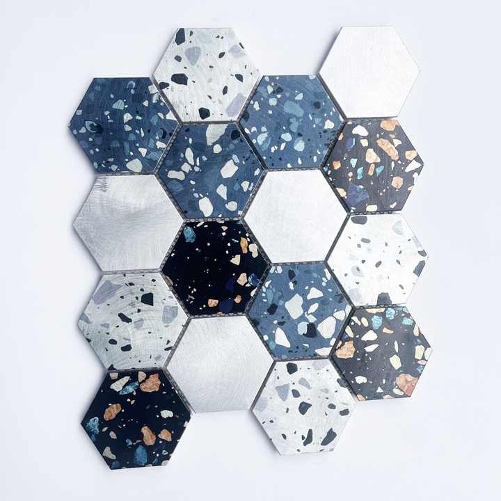 Gạch khảm lục giác thiết kế hiện đại năm 2024, phong cách mới cho nhà bếp, phòng khách, phòng tắm, trang trí tường nội thất, thiết kế đồ họa có sẵn - Daisan Store