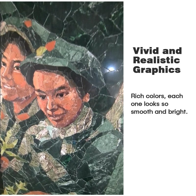 Gạch khảm mạ vàng hình tổ ong lục giác, đá cẩm thạch trắng - Daisan Store