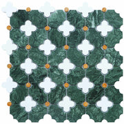 Gạch khảm mảnh đá cẩm thạch xanh Ming họa tiết xanh lá - Daisan Store