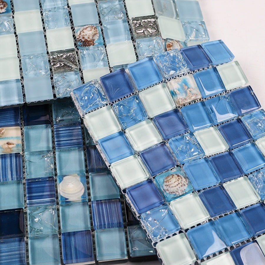 Gạch Khảm Men Gốm Bạc Hoa Văn Nứt Kiểu Ngòai Vỏ Ngọc Trai - Daisan Store