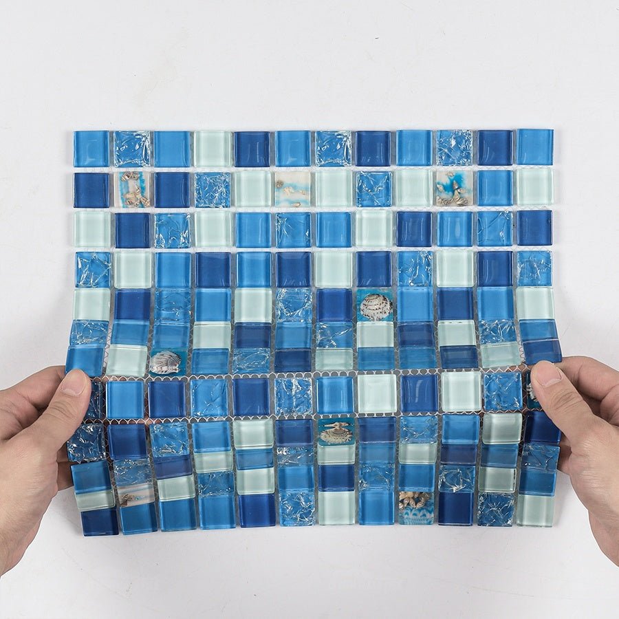 Gạch Khảm Men Gốm Bạc Hoa Văn Nứt Kiểu Ngòai Vỏ Ngọc Trai - Daisan Store