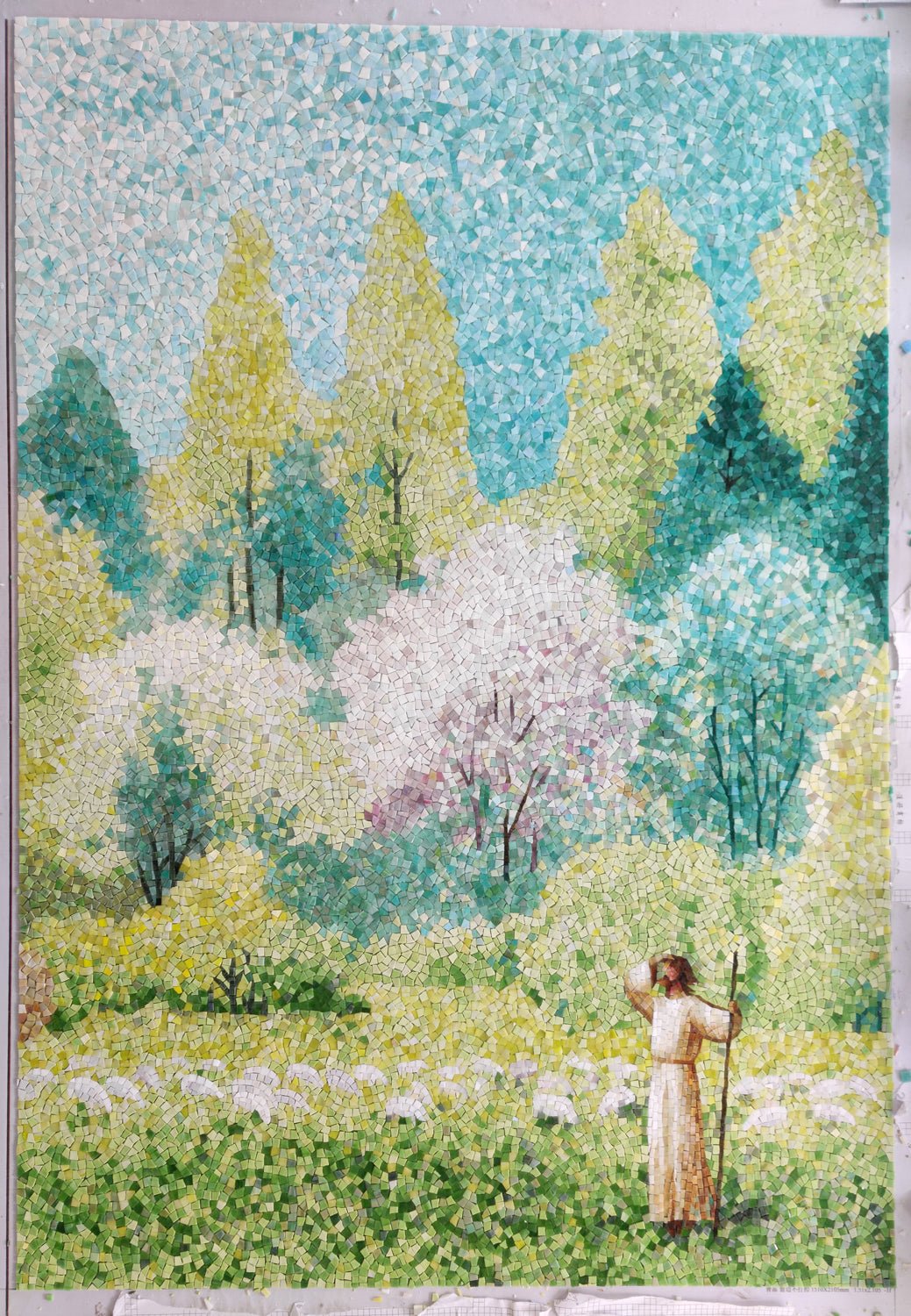 Gạch khảm mOSAIC tường hoa văn nhiều màu tùy chỉnh thủ công - Daisan Store