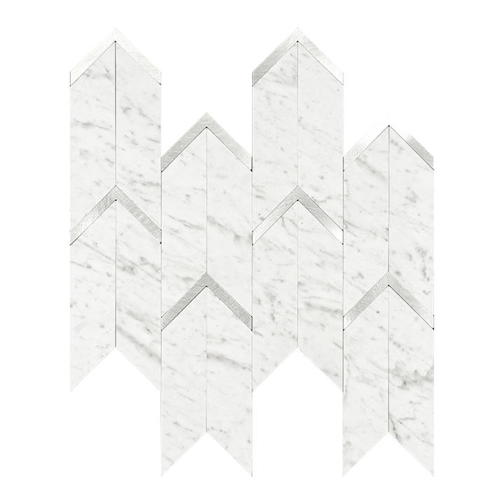 Gạch khảm nhôm hình mũi tên khảm bạc trắng tùy chỉnh theo yêu cầu tại Phật Sơn, tự dính cho nhà bếp - Daisan Store