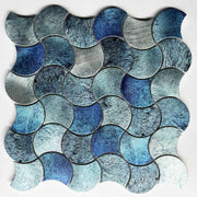 Gạch khảm nhôm không đều vảy cá màu xanh đặc biệt hiện đại cho trang trí tường nội thất nhà bếp phòng tắm biệt thự - Daisan Store