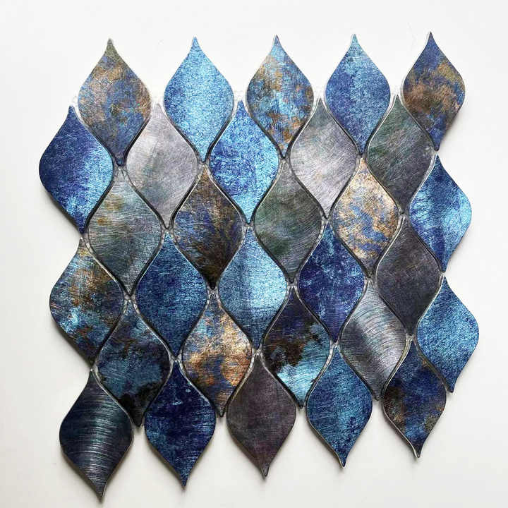 Gạch khảm phòng tắm nhôm lục giác không đều màu xanh lam sang trọng hiện đại cho nhà ở, khách sạn, biệt thự, phòng bếp, tường ốp tường trang trí - Daisan Store