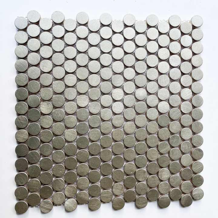 Gạch khảm phun nhôm hình đồng xu màu vàng tùy chỉnh JNALC2216 Trang trí nội thất phòng tắm biệt thự khách sạn - Daisan Store