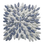 Gạch khảm tường đá cẩm thạch nhân tạo OMK màu xanh trắng hình lá thiết kế mới cho trang trí khách sạn và biệt thự - Daisan Store